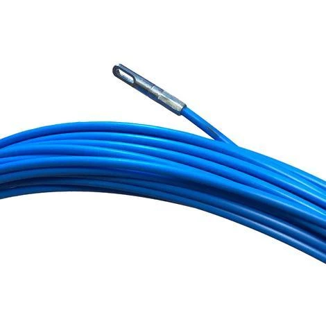 MILNOV Tire-fils En Acier/nylon 4 Mm L 15 M Sans Dévidoir + 2 Embouts M5, Une Tête Flexible Et Un Oeillet – Image 2