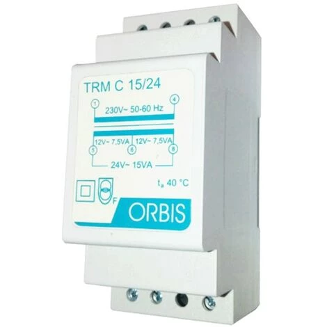 Transformateur Modulaire Orbis 15VA 230/12-24V AC OB86C1524