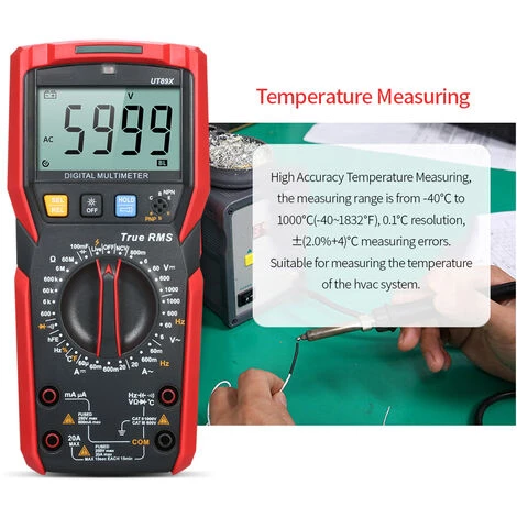Uni-T Multimetre Numerique Mesure De Tension Ac / Dc Resistance Courant Capacite Frequence Testeur – Image 4