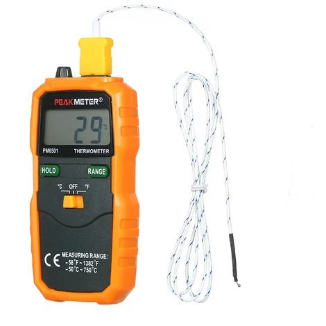 Peakmeter Pm6501 Lcd Sans Fil Type K Temperature Metre Thermocouple W / Data Hold / Connexion Thermometre Numerique