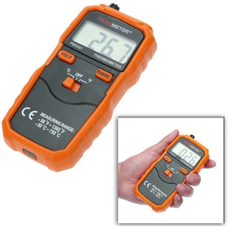 Peakmeter Pm6501 Lcd Sans Fil Type K Temperature Metre Thermocouple W / Data Hold / Connexion Thermometre Numerique – Image 2