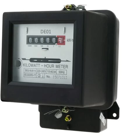 BeMatik - Compteur D'énergie électricité Monophasé Wattmetere 230V 50Hz 10A Plastique Noir