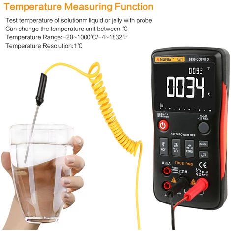 ANENG Multimetre Numerique Multifonctionnel, Mesure De Grande Precision, 9999 Mesures, Rouge – Image 5