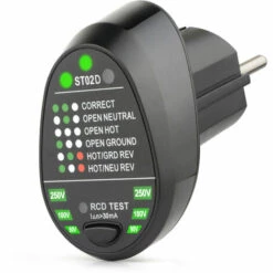 MESTEK Testeur De Prises Electriques Rcd, Avec Affichage De Retroeclairage De Tension