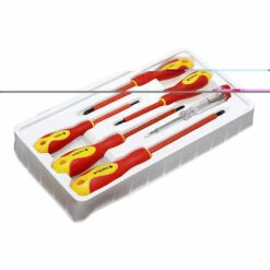 INSMA 6pcs Tournevis Isolant électricien à Poignee Caoutchouc Plat