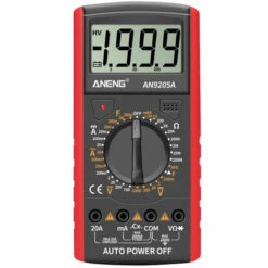 Aneng Dt9205A + 3 1/2 Multimetre Lcd Universel Resistance Ac Dc Capacitance Transistor Testeur Amperemetre, Rouge