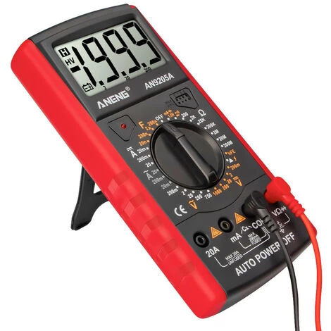 Aneng Dt9205A + 3 1/2 Multimetre Lcd Universel Resistance Ac Dc Capacitance Transistor Testeur Amperemetre, Rouge – Image 3