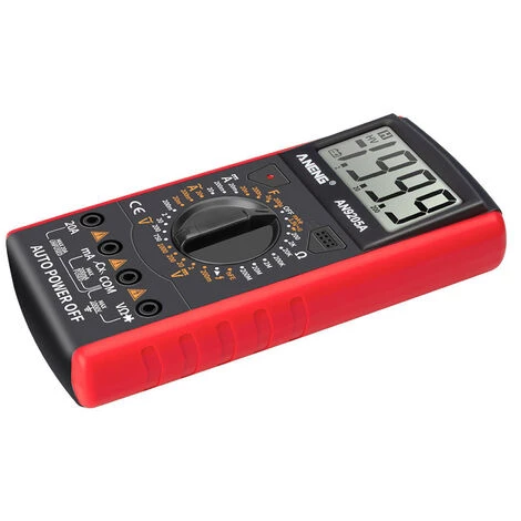 Aneng Dt9205A + 3 1/2 Multimetre Lcd Universel Resistance Ac Dc Capacitance Transistor Testeur Amperemetre, Rouge – Image 5