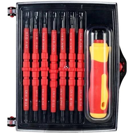ASUPERMALL 7 En 1 1000V Changeable Isole Avec Phillips Ensemble Tournevis Magnetiques Et Outils De Reparation Slotted Bits Electricien Kit