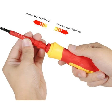 ASUPERMALL 7 En 1 1000V Changeable Isole Avec Phillips Ensemble Tournevis Magnetiques Et Outils De Reparation Slotted Bits Electricien Kit – Image 3