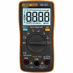 ANENG Multimetre AN8002 6000 Mots Avec Valeur RMS Vraie, Multimetre Numerique A Plage Automatique, Livresans Batterie, Orange