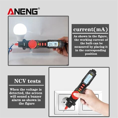 Multimetre A Stylet ANENG Livre Sans Batterie, Noir A3004 – Image 3