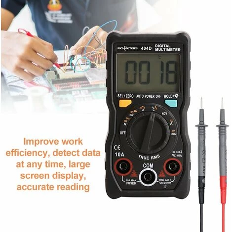 RICHMETERS Multimetre Numerique Miniature Avec Mesure De Temperature Et De Courant A Capacite – Image 4