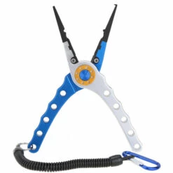 ASUPERMALL Pince De Peche Multifonctionnelle Exterieure 20Cm, Dissolvant De Ligne De Peche, Bleu Argente