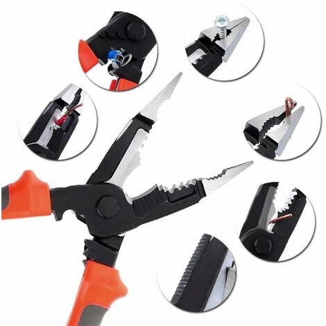 MALLOMNE Pince �� D��nuder Multifonction 5 En 1 Pince �� Sertir Les Cables