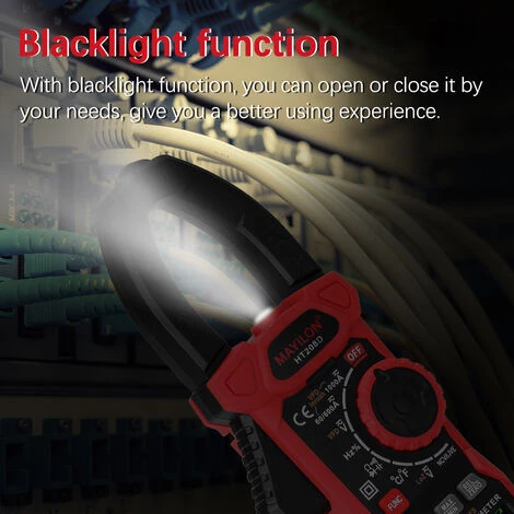 MAYILON Ht208D Pince Multimetre Ac Courant Tension Courant Temperature Diode Continuite Ncv Test Multifonctions Multimetre – Image 4