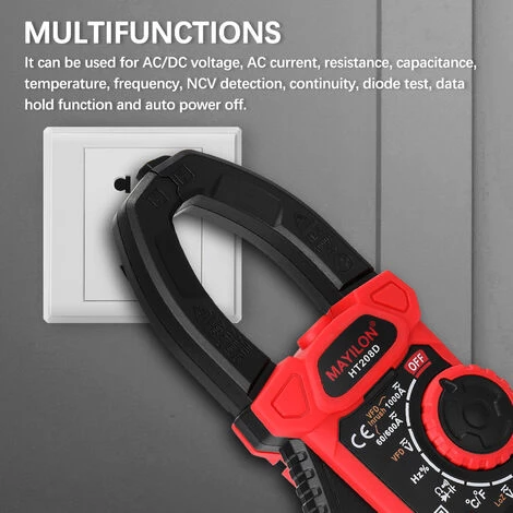 MAYILON Ht208D Pince Multimetre Ac Courant Tension Courant Temperature Diode Continuite Ncv Test Multifonctions Multimetre – Image 5