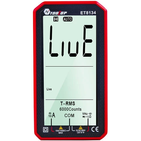 TOOLTOP ET8134 Multimetre A Ecran Haute Definition LCD Portable De 4,7 Pouces Tension Continue Et Courant Tension Alternative Et Courant De Livraison Sans Batterie Version Rouge – Image 2