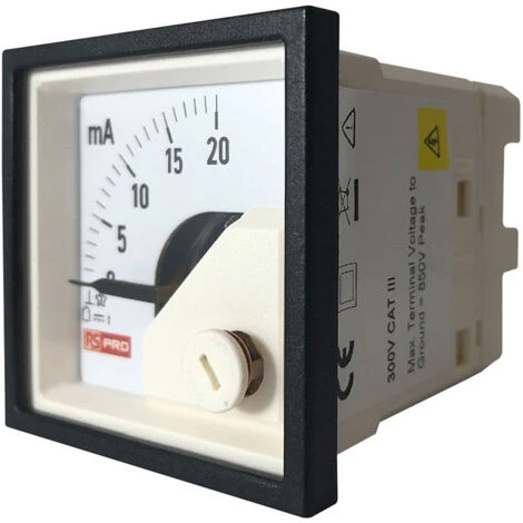 Ampèremètre Analogique De Panneau V C.c. RS PRO, Echelle 20 (Input)mA, 48mm X 48mm ( Prix Pour 1 ) – Image 2