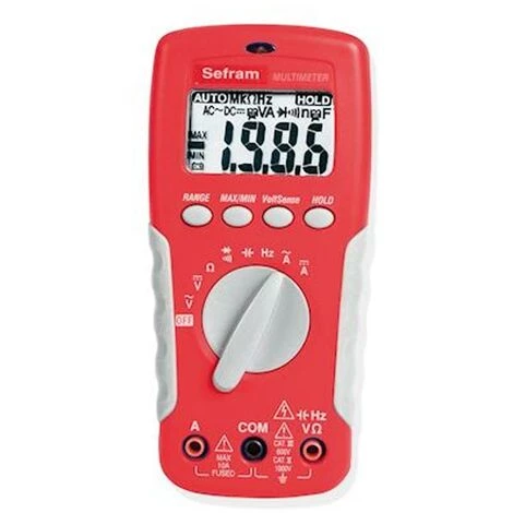 Sefram-SEFRAM7308 SEFRAM SEFRAM7308 - Multimètre Numérique De Poche 2000 Points Livré Avec Un Jeu De Cordons (SA 10