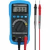 ASUPERMALL Adm01 Dmm Multimetre Numerique A Main Affichage Lcd Plage Automatique Tension Ac/Dc Mesureur De Temperature Double Isolation Protection Courant, Resistance, Continuite, Frequence; Tests Diodes, Transistors, Lac Bleu