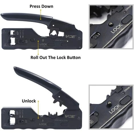 BETTERLIFE RJ45 Pince à Sertir Outil De Sertissage De Réseau Professionnel Pour Prises De Câble Ethernet RJ45 Cat7 Cat6a Cat6 Cat5 RJ11 – Image 3