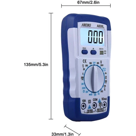ANENG A830L Portable Digital Multimeter Multimeter Lcd Multimetre Lcd Testeur De Courant Multimetre Numerique, Bleu – Image 2