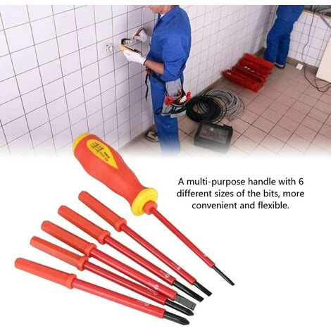 TRIOMPHE Jeu Tournevis D'Electricien Isolés 7pcs / Set Multifonction Isolé Sous La Croix Tournevis Professionnels électricien Avec Sac De Rangement Set – Image 5