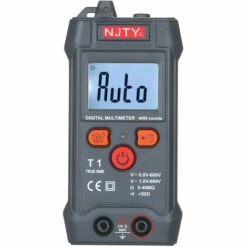 NJTY Multimetre Numerique LCD De La Taille D'une Paume Gamme Automatique NCV 4000 Comptes True RMS Testeur Universel Intelligent 600V Voltmetre Ohm Et Testeur De Tension Mesurant La Resistance De Tension AC / DC Buzzer ON-OFF, Modele: Noir