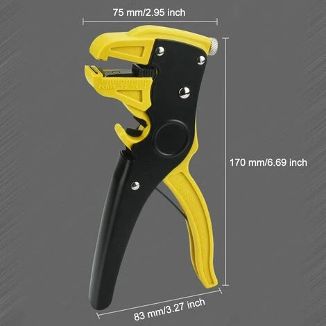 TANABATA Pince à Dénuder Pince à Dénuder Automatique De 0,2 à 6 Mm - Pince à Dénuder Réglable Et Isolée - Pour Réparation électrique Domestique Industrielle Professionnelle (jaune-noir) – Image 2