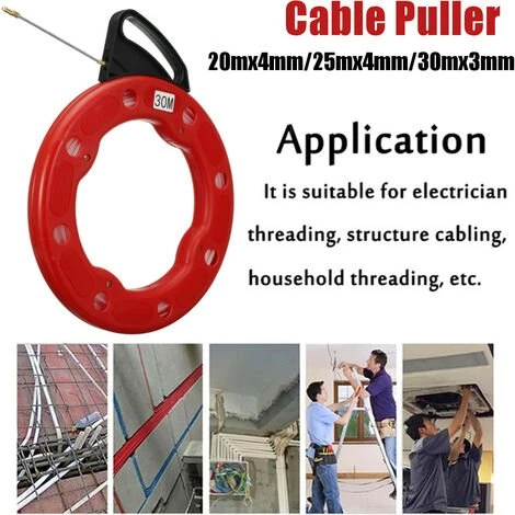 30M 3mm Extracteur Trainage Fibre De Verre Câble Tire-fil Rodder électricien Jmax – Image 4