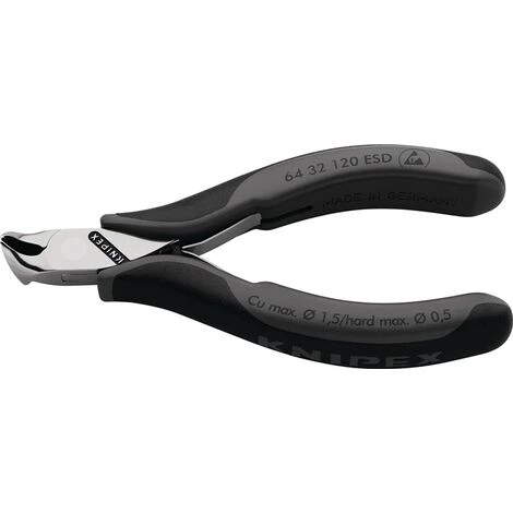 KNIPEX-WERK C. GUSTAV PUTSCH Coup. Frontale Pour L´electronique Longueur 120 Mm Forme 3 Fac. Oui, Petit For. 64 32 120 ESD