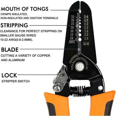 Pince à Dénuder De Précision, Betterlife Wire Pince Coupante Pince Coupante Outil De Réparation Avec Build-in Coupe-câble Et Trous De Looping Pince à Sertir Pour,1 Pcs – Image 3
