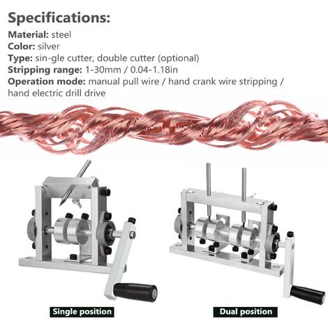 SUPERSELLER Machine à Dénuder Peut être Connectée à Une Perceuse électrique à Main Pour Entraîner Le Dénudage La Plage De Dénudage Est De 1 à 30 Mm De Diamètre – Image 3