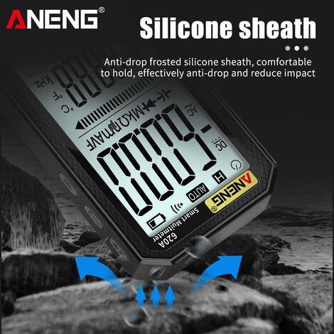 Multimètre, Ohmmètre Et Ampèremètre ANENG 4, 7 Pouces LCD Grand écran Multimètre De Poche Manuel Gamme Automatique Multimètre Numérique Intelligent Intégré Véritable Valeur Effective Modèle 620A - Noir – Image 5