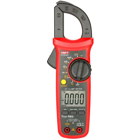 SUPERSELLER Multimètre, Ohmmètre Et Ampèremètre Pince Ampèremétrique UNI-T UT202A + Pince Ampèremétrique Numérique 6000 Comptes Plage Automatique Mesure NCV Mesurable Courant Alternatif/tension Alternative/continue/résistance/test De Continuité/test De Diode/capacité – Image 2