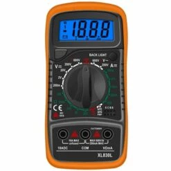 ELLE Multimètre Numérique LCD, Haute Qualité Voltmètre Ampèremètre Ohmmètre, Portable Digital Testeur Electrique Mesure Tension Courant Continuité Résistance AC DC Circuit Diodes Transistors