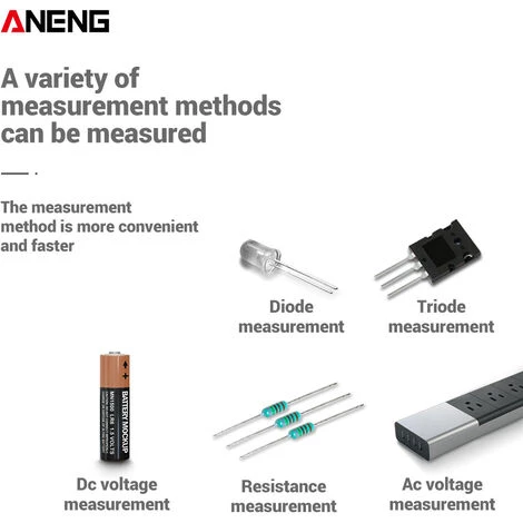 Multimètre, Ohmmètre Et Ampèremètre Multimètre Numérique Portable ANENG M1 Rétro-éclairage LCD Haute Précision Tension Ca/cc Courant Résistance Transistor Testeur De Continuité Protection Contre Les Surcharges, Orange - Orange – Image 5