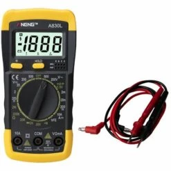 SUPERSELLER Multimètre, Ohmmètre Et Ampèremètre Numérique LCD Voltmètre Ampèremètre Ohmmètre Multimètre Volt AC DC Testeur Mètre, Jaune