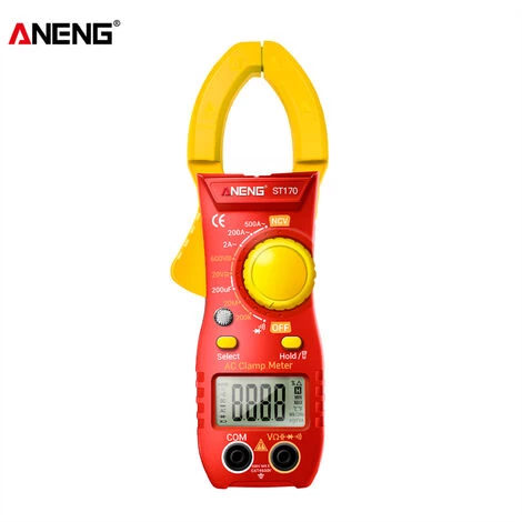 ANENG ST170 Smart Clamp-on Current Multimeter 1999, Compte, Affichage Numérique LCD Rétroéclairé Avec Lampe De Poche, Rouge Et Jaune (sans Batterie) - Rouge Et Jaune (sans Batterie) – Image 2
