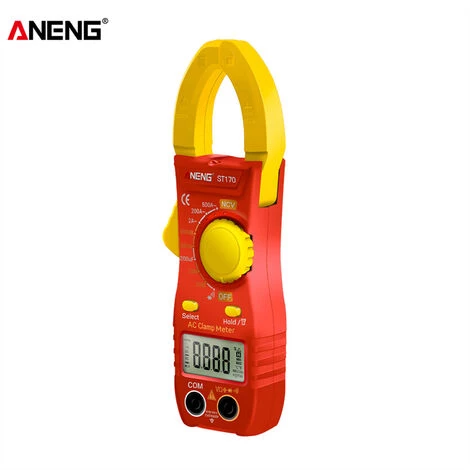 ANENG ST170 Smart Clamp-on Current Multimeter 1999, Compte, Affichage Numérique LCD Rétroéclairé Avec Lampe De Poche, Rouge Et Jaune (sans Batterie) - Rouge Et Jaune (sans Batterie) – Image 3