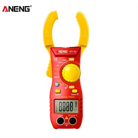 ANENG ST170 Smart Clamp-on Current Multimeter 1999, Compte, Affichage Numérique LCD Rétroéclairé Avec Lampe De Poche, Rouge Et Jaune (sans Batterie) - Rouge Et Jaune (sans Batterie) – Image 4