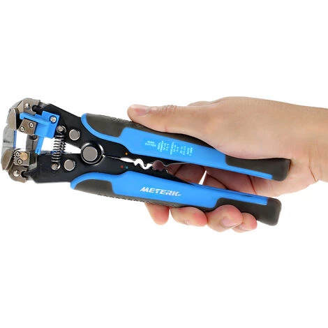 SUPERSELLER Pince à Dénuder Meterk Multifonctionnel Automatique Réglable Câble Dénudeur Cutter Outil De Sertissage Pince À Éplucher, Bleu - Bleu – Image 5