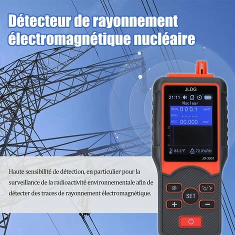 HAPPYSHOPPING Compteur Geiger Complet + Appareil De Détection Des Rayonnements électromagnétiques Détection De La Température Et De L'humidité Conversion Des Unités De Température – Image 5