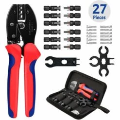 ELLE Kit D'outils De Sertissage Compatible Avec Le Connecteur De Câble Solaire MC4, 27 Pièces