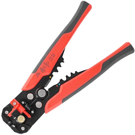 SUPERSELLER Pince à Dénuder Pince à Dénuder Pour Câble De 8 Pouces Pince à Dénuder Automatique Outil De Serrage De Fil Pinces à Sertir Pour Câble D'isolation Coupe-fil D'électricien Bornes Nues Et Bornes Isolées Sertissage, Rouge - Rouge – Image 2