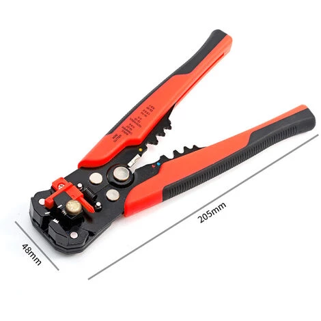 SUPERSELLER Pince à Dénuder Pince à Dénuder Pour Câble De 8 Pouces Pince à Dénuder Automatique Outil De Serrage De Fil Pinces à Sertir Pour Câble D'isolation Coupe-fil D'électricien Bornes Nues Et Bornes Isolées Sertissage, Rouge - Rouge – Image 4