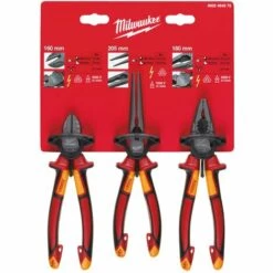 .MILWAUKEE. Set De 3 Pinces Isolées (universelle, Coupante, Bec Long) | 4932464575 - Milwaukee