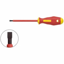 KLAUKE Tournevis Isolé 1000V, Pour Vis à Fente, Dimension 150 X 6,5 X 1,2 Mm (KL10015065IS)