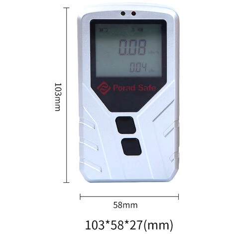 PORAD-SAFE PDG-100 Détecteur De Rayonnement Nucléaire Portable Portable écran LCD Testeur Radioactif Domestique Compteur Geiger β Y Détection De Rayons X - Argent – Image 2